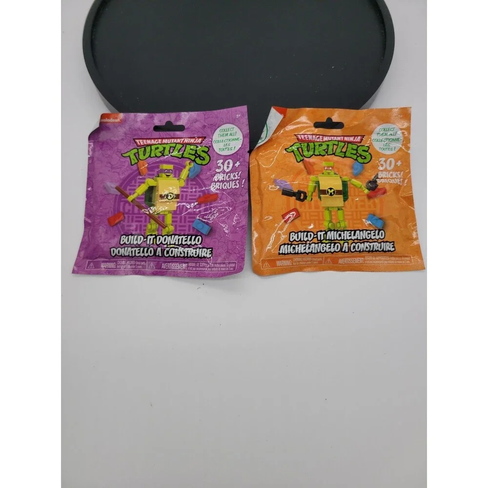 TMNT Build-It Series 2 Pack Minifigure Set Nickelodeon Just Play Donatello Miche